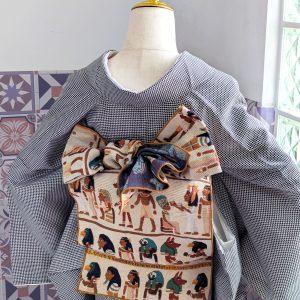 【洋粋youiki】大人用兵児帯　単品　古代エジプトの王、ファラオ。古代文明の壁画　お仕立て上がり　レディース　へこ帯