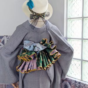 【洋粋youiki】大人用兵児帯　単品　幸せをもたらす青い鳥　(濃い緑)