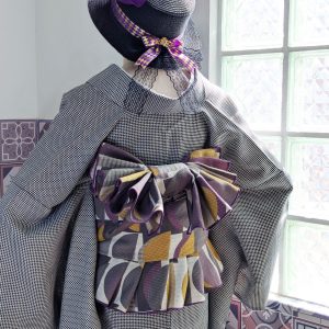【洋粋youiki】大人用兵児帯　単品　半円　扇形　幾何学文様　長尺　全通