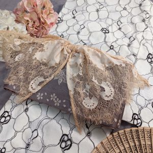 【洋粋youiki】レース帯揚げ　単品　 エレガント 　レディース（薄柿）