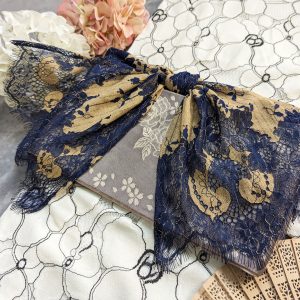 【洋粋youiki】レース帯揚げ　単品　 エレガント 　レディース（濃茶/紺）